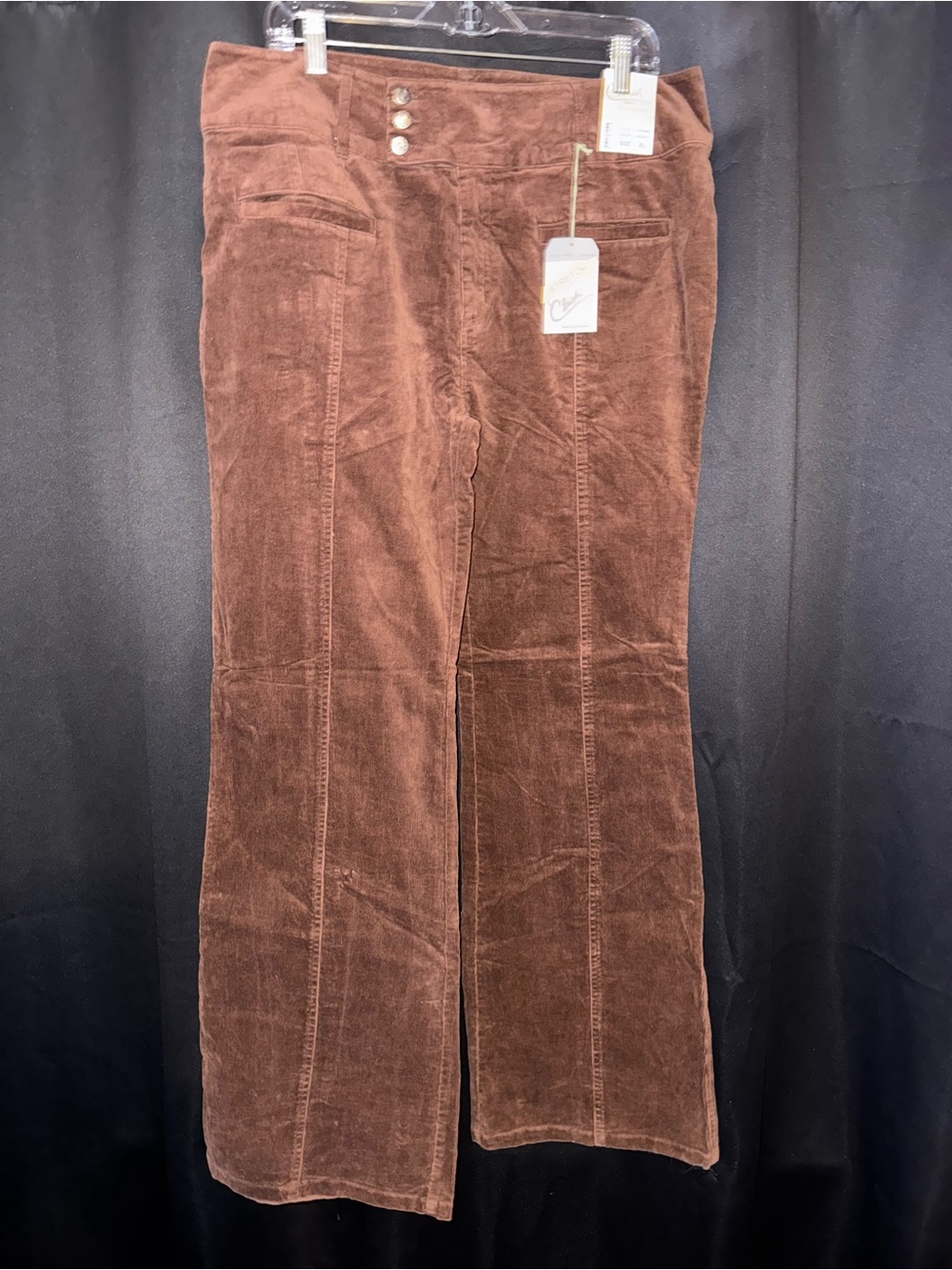 Clash Vintage Corduroy Suede Flare Pants in Brown NWT
